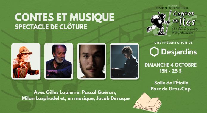 Présenté à la salle de l'Étoile (Gros-Cap) | Contes en Îles - Contes et musique